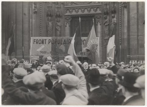 Anonyme, 1930 Photographie de presse Manifestation politique à rouen