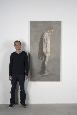 Atsing devant Silence, 2015, Huile sur toile, 160 x 80 cm