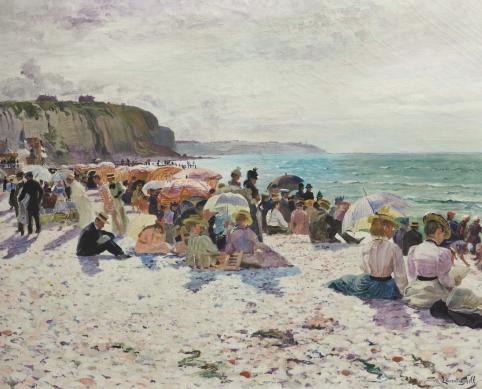 Lucien Laurent GSELL, [1860-1944] A Dieppe, Huile sur toile