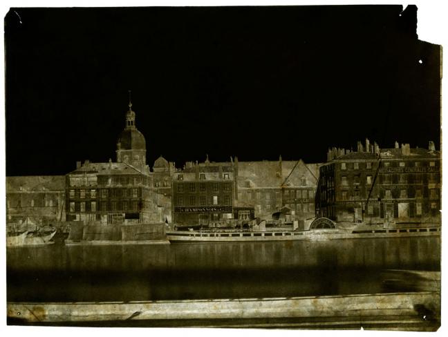 Fortuné-Joseph PETIOT-GROFFIER, Le quai de la Navigation à Chalon-sur-Saône,  1856, calotype